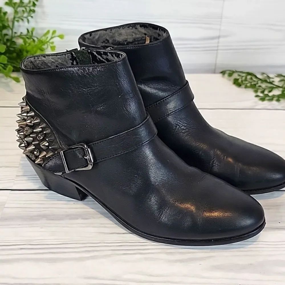 Sam Edelman Pax Ankle Boots Black Genuine Leather Womens Size 6.5